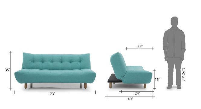 Solonic Fabric Sofa Cum Bed(Blue)